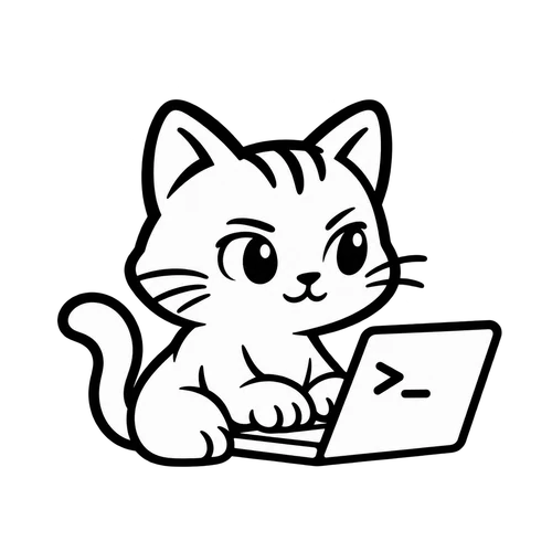Vibe-котик пишет код за ноутбуком