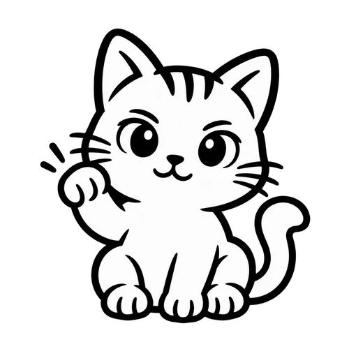 Vibe-котик машет лапкой